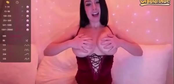  Badgirl Madison Plays with Tits and Lovense